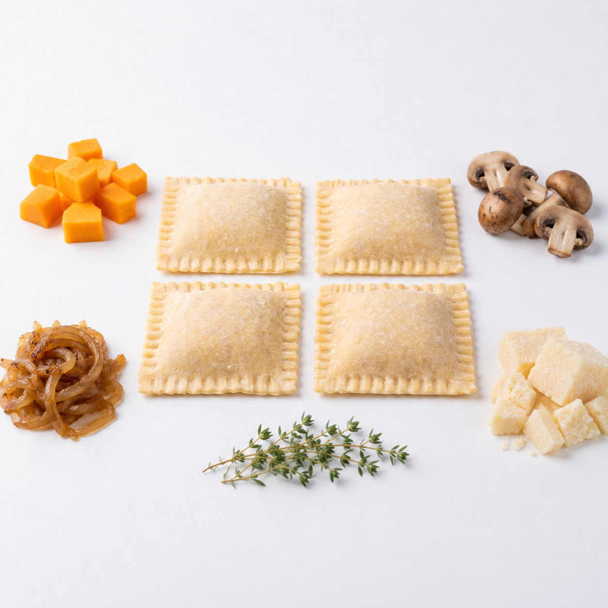 Balkabaklı Kestane Mantarlı Ravioli